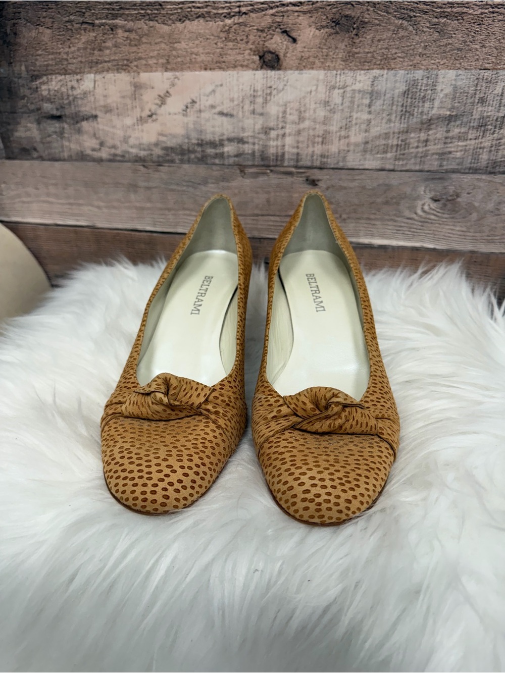 Beltran Animal Print Knotted Detail Kitten Heel